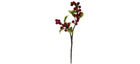 16” Holly Berry Artificial Flower: Set of 6 in Red by Bellanest