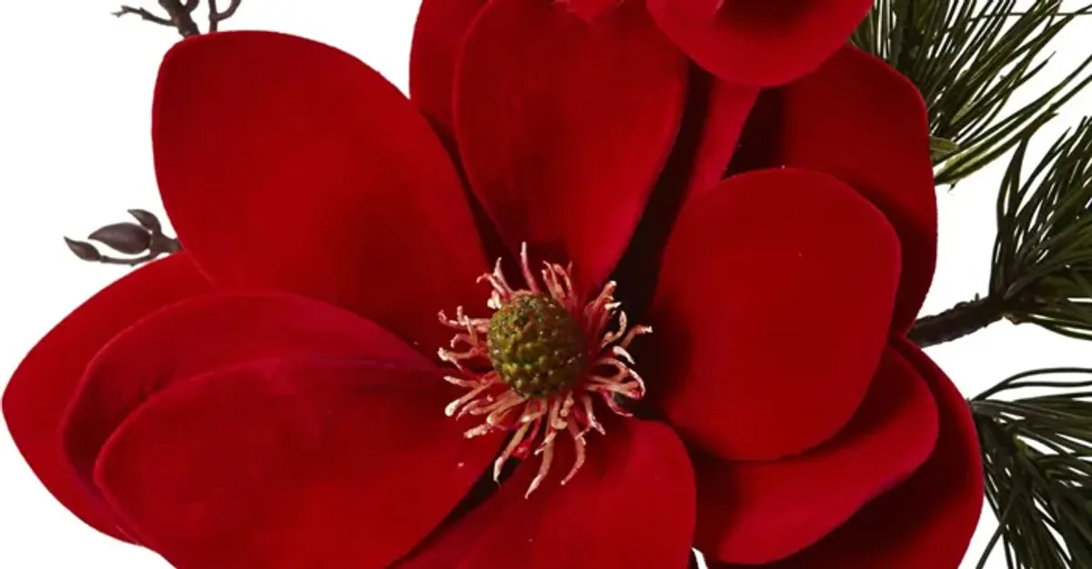 36" Magnolia and Pine Artificial Flower: Set of 2