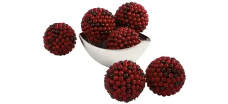5” Red Berry Ball: Set of 6 in Red by Bellanest