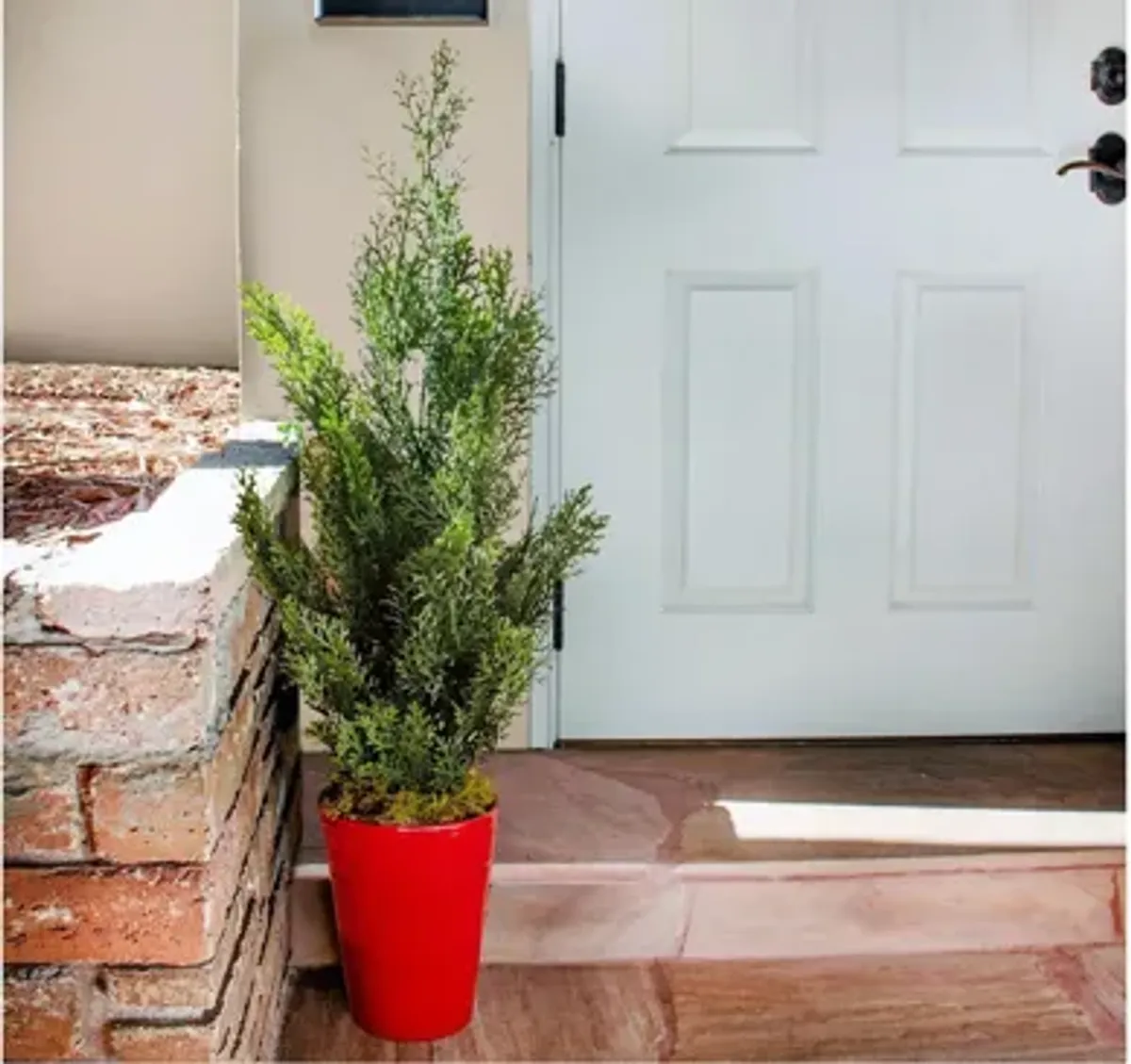 27" Mini Cedar Artificial Pine Tree in Decorative Planter (Indoor/Outdoor)