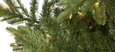 9ft. Pre-Lit Layered Washington Spruce Artificial Christmas Tree in Green by Bellanest