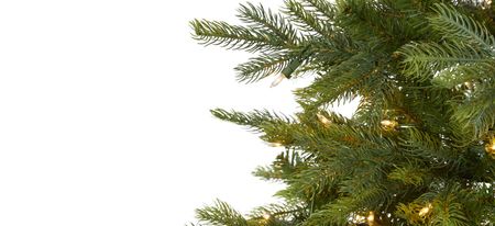 7ft. Pre-Lit North Carolina Spruce Artificial Christmas Tree in Green by Bellanest