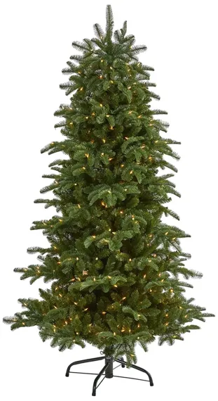 6ft. Pre-Lit South Carolina Fir Artificial Christmas Tree in Green by Bellanest