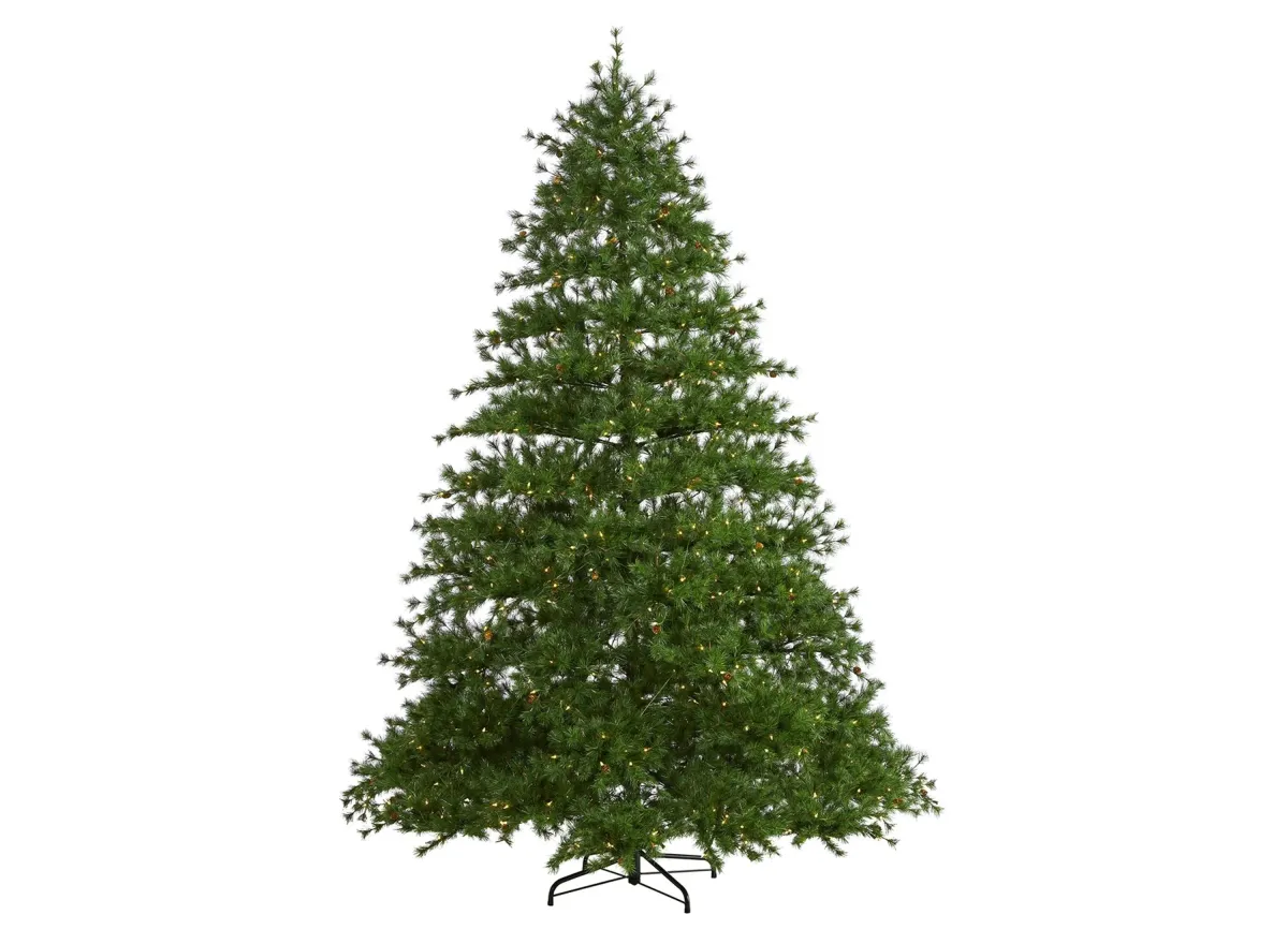 9ft. Pre-Lit Colorado Mountain Pine Artificial Christmas Tree in Green by Bellanest