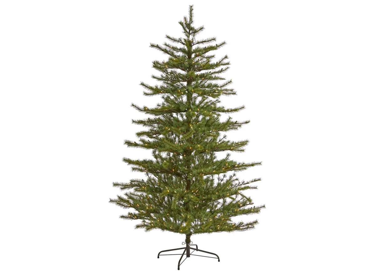 7ft. Pre-Lit Vancouver Mountain Pine Artificial Christmas Tree in Green by Bellanest