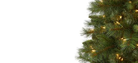 7.5ft. Pre-Lit Slim West Virginia Mountain Pine Artificial Christmas Tree in Green by Bellanest