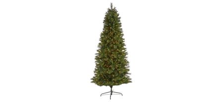 7.5ft. Pre-Lit Slim West Virginia Mountain Pine Artificial Christmas Tree in Green by Bellanest