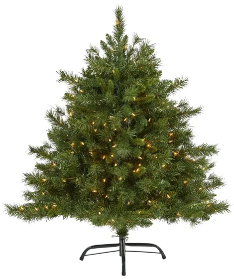 4ft. Pre-Lit Wyoming Mixed Pine Artificial Christmas Tree in Green by Bellanest