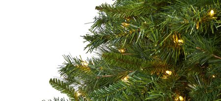 7ft. Pre-Lit Wyoming Mixed Pine Artificial Christmas Tree in Green by Bellanest