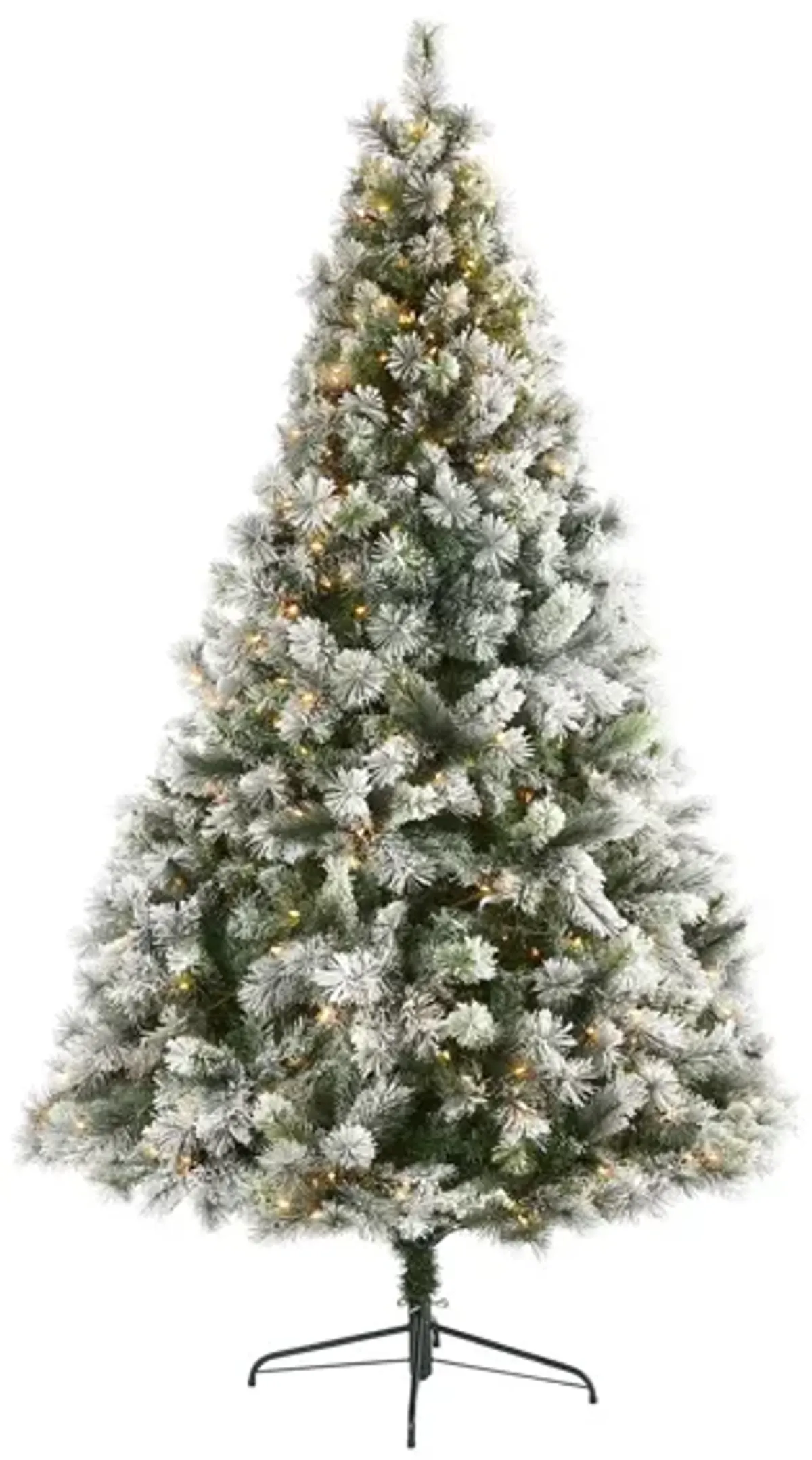 8ft. Pre-Lit Flocked Oregon Pine Artificial Christmas Tree