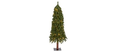 4ft. Pre-Lit Grand Alpine Artificial Christmas Tree in Green by Bellanest