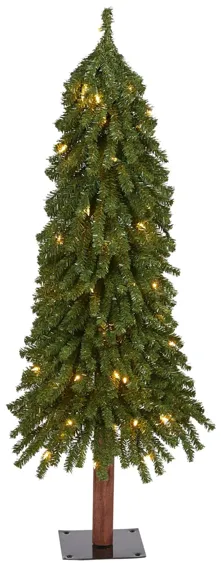 4ft. Pre-Lit Grand Alpine Artificial Christmas Tree in Green by Bellanest