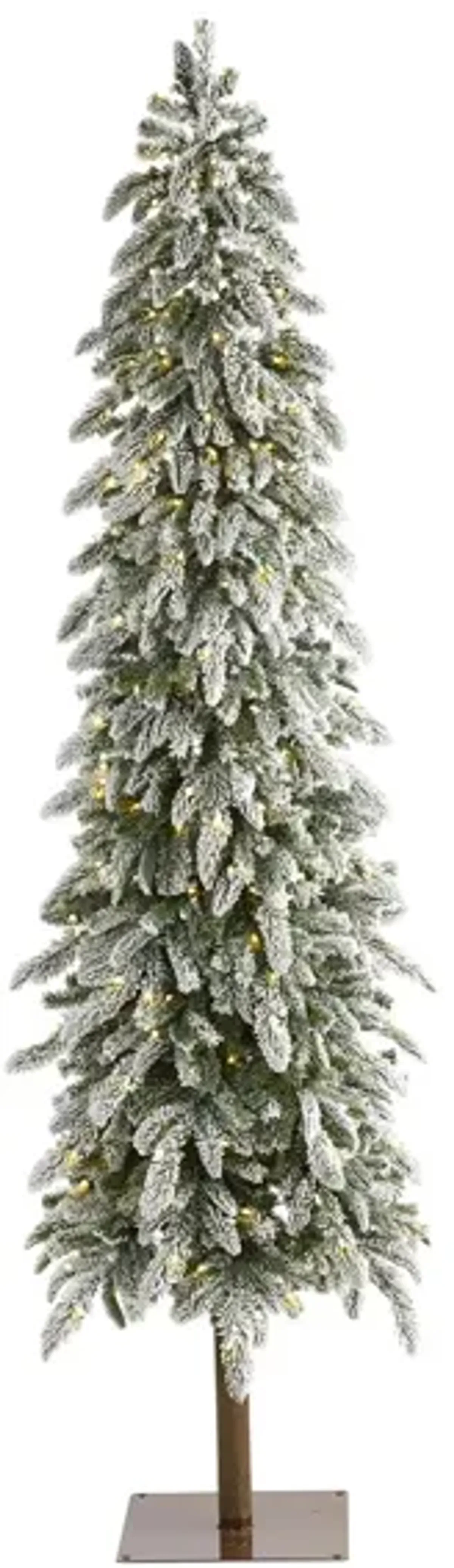 7.5ft. Pre-Lit Flocked Washington Alpine Christmas Artificial Tree