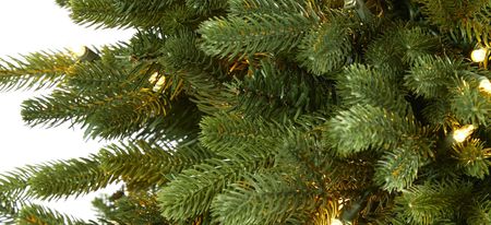 6.5ft. Pre-Lit Washington Fir Artificial Christmas Tree in Green by Bellanest