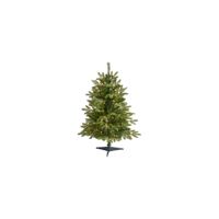 3ft. Pre-Lit Snowed Grand Teton Fir Artificial Christmas Tree in Green by Bellanest