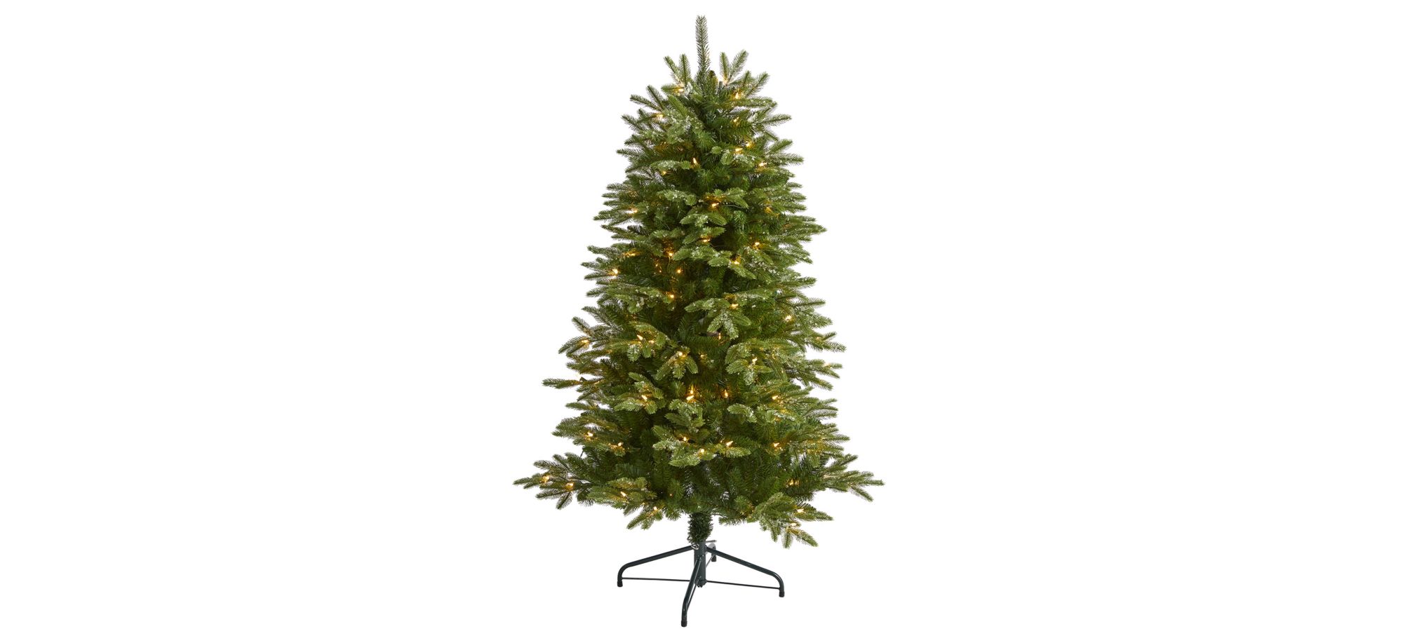 5ft. Pre-Lit Snowed Grand Teton Artificial Christmas Tree in Green by Bellanest