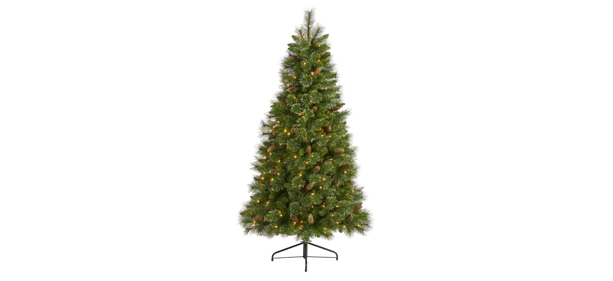 6ft. Pre-Lit Golden Tip Washington Pine Artificial Christmas Tree in Green by Bellanest