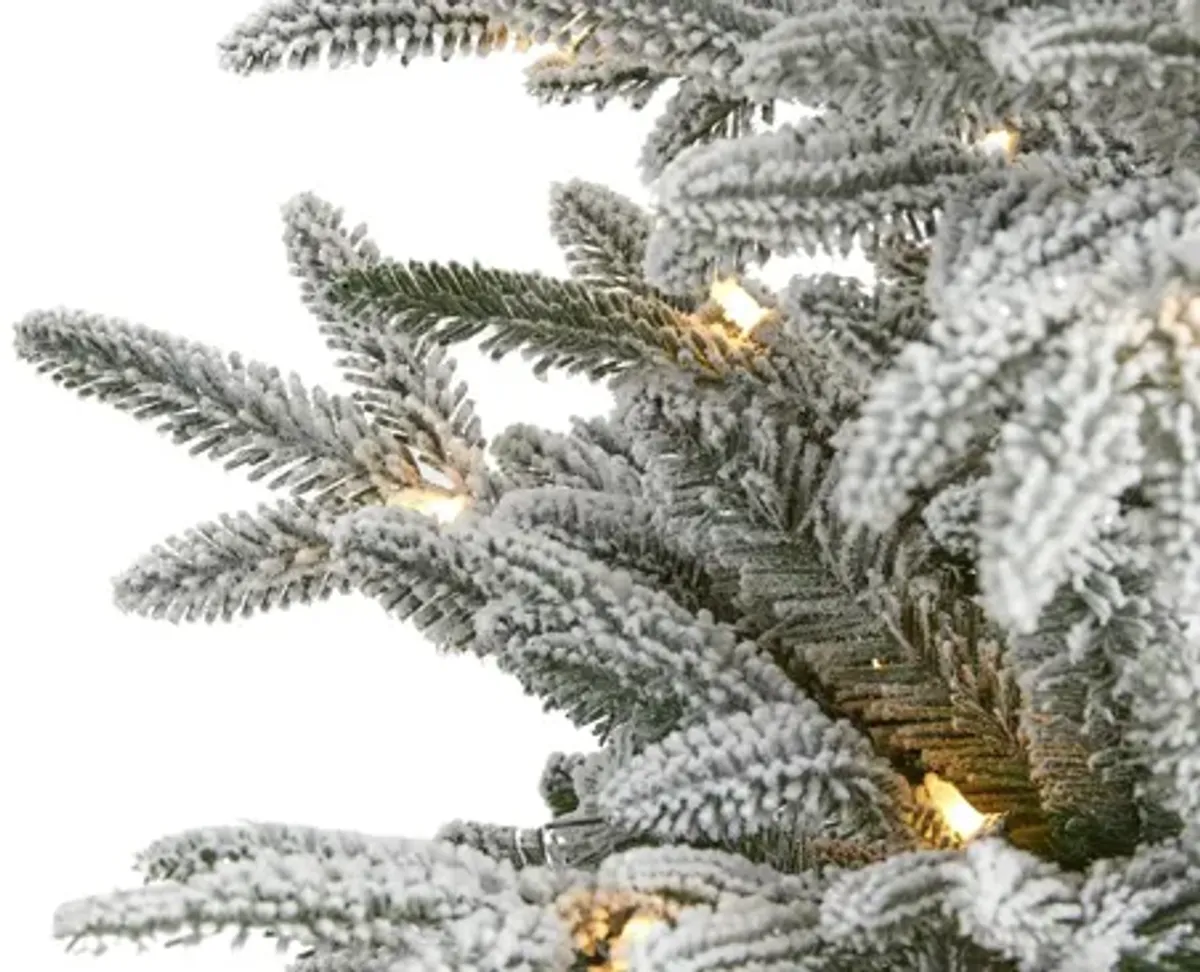 4.5ft. Pre-Lit Flocked Manchester Spruce Artificial Christmas Tree