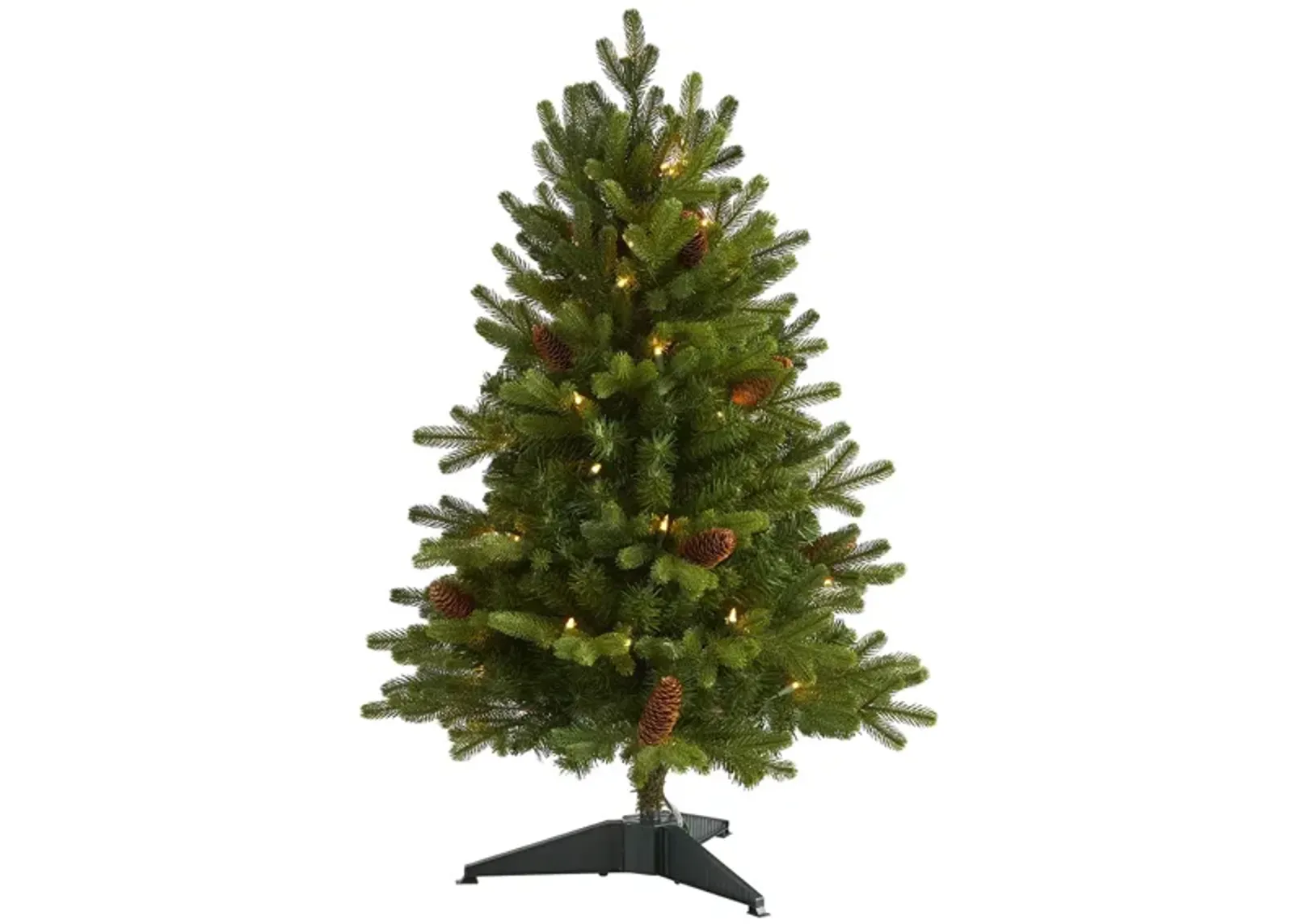 3ft. Pre-Lit Yukon Mountain Fir Artificial Christmas Tree in Green by Bellanest