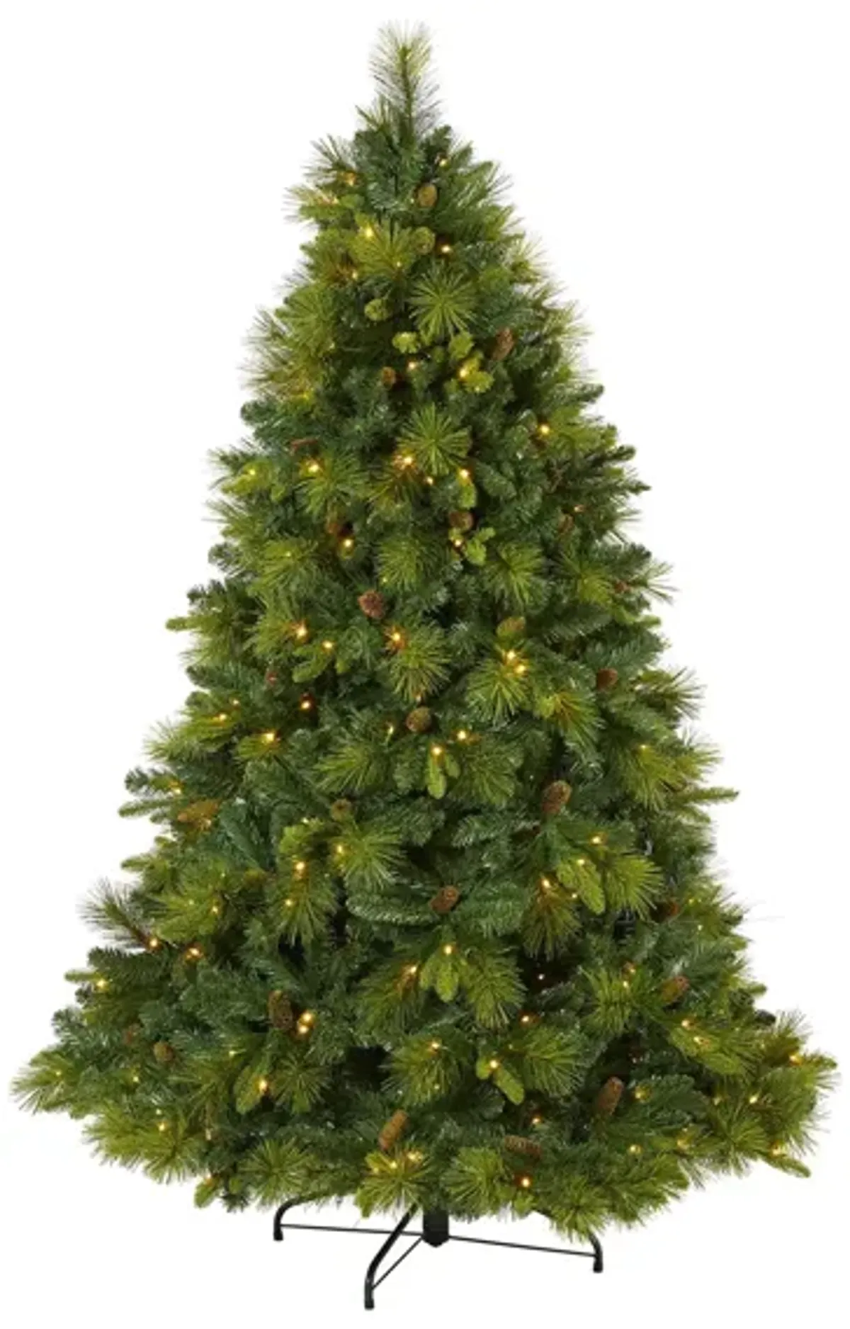 6.5ft. Pre-Lit North Carolina Mixed Pine Artificial Christmas Tree in Green by Bellanest