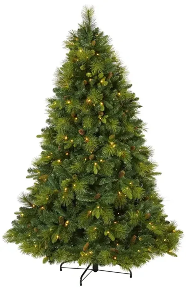 6.5ft. Pre-Lit North Carolina Mixed Pine Artificial Christmas Tree