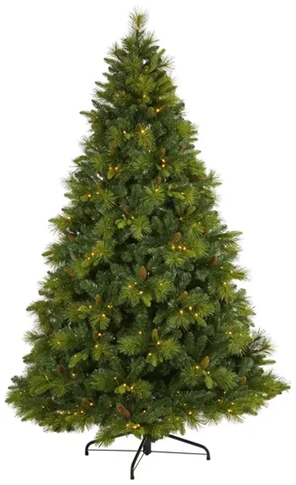 7.5ft. Pre-Lit North Carolina Mixed Pine Artificial Christmas Tree