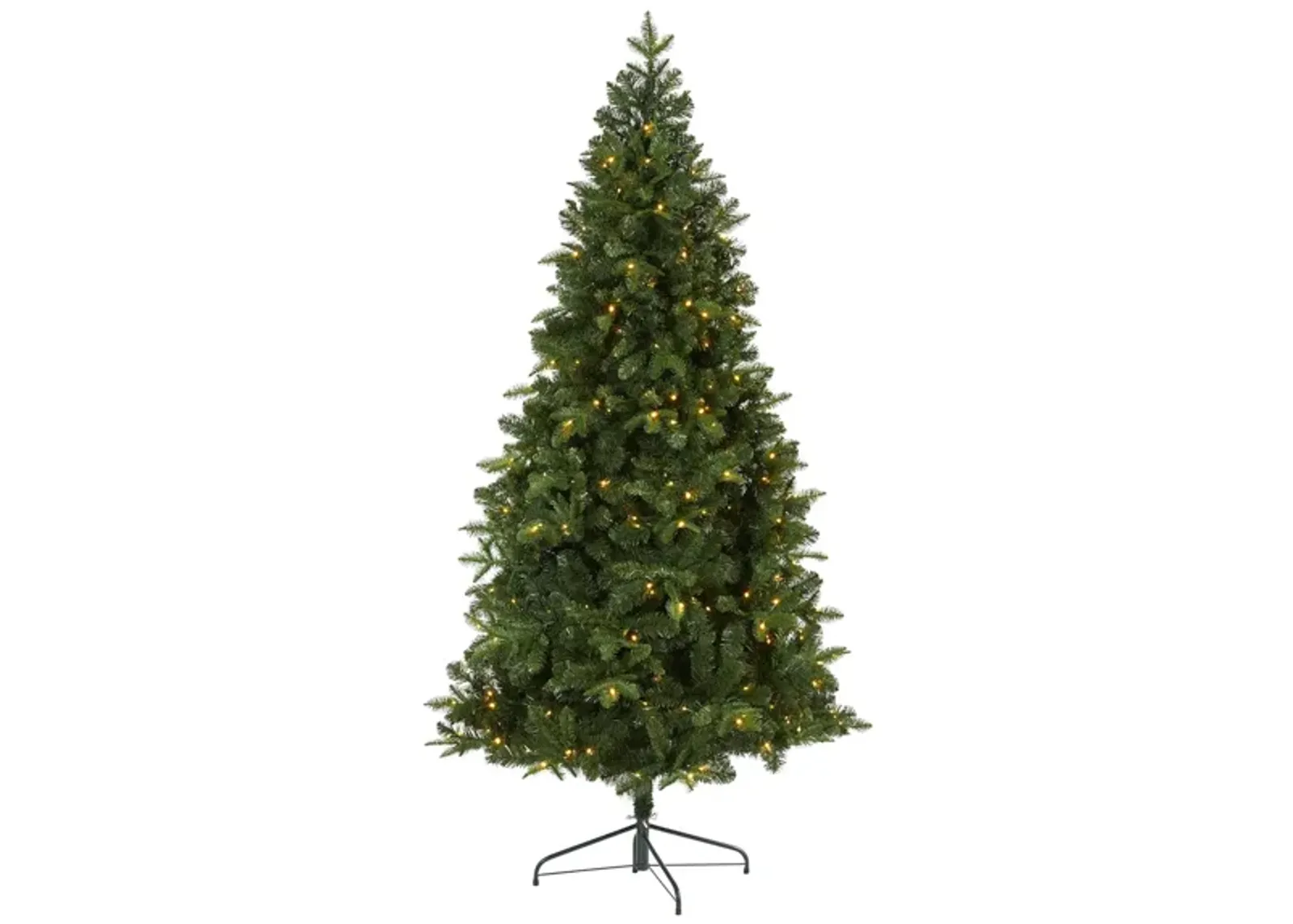 7ft. Pre-Lit Grand Teton Spruce Flat Back Artificial Christmas Tree in Green by Bellanest