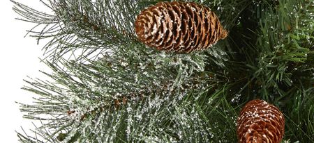 3ft. Snowed French Alps Mountain Pine Artificial Christmas Tree in Green by Bellanest