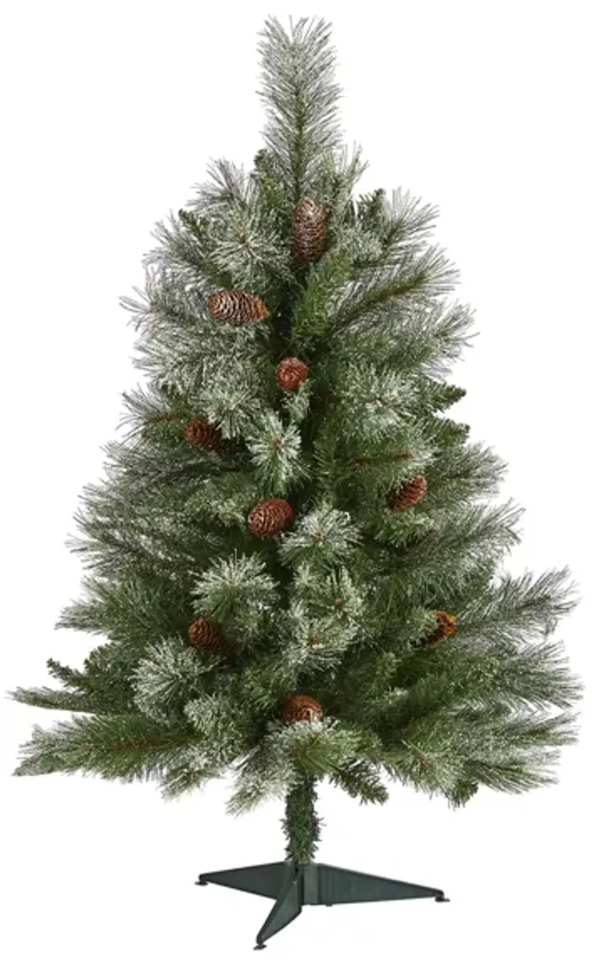 3ft. Snowed French Alps Mountain Pine Artificial Christmas Tree in Green by Bellanest