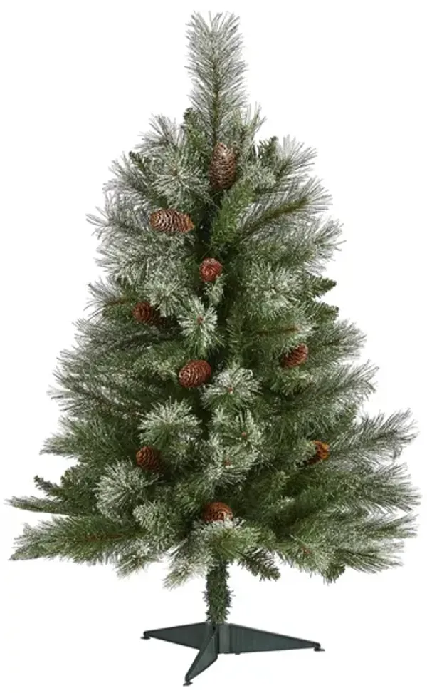 3ft. Snowed French Alps Mountain Pine Artificial Christmas Tree