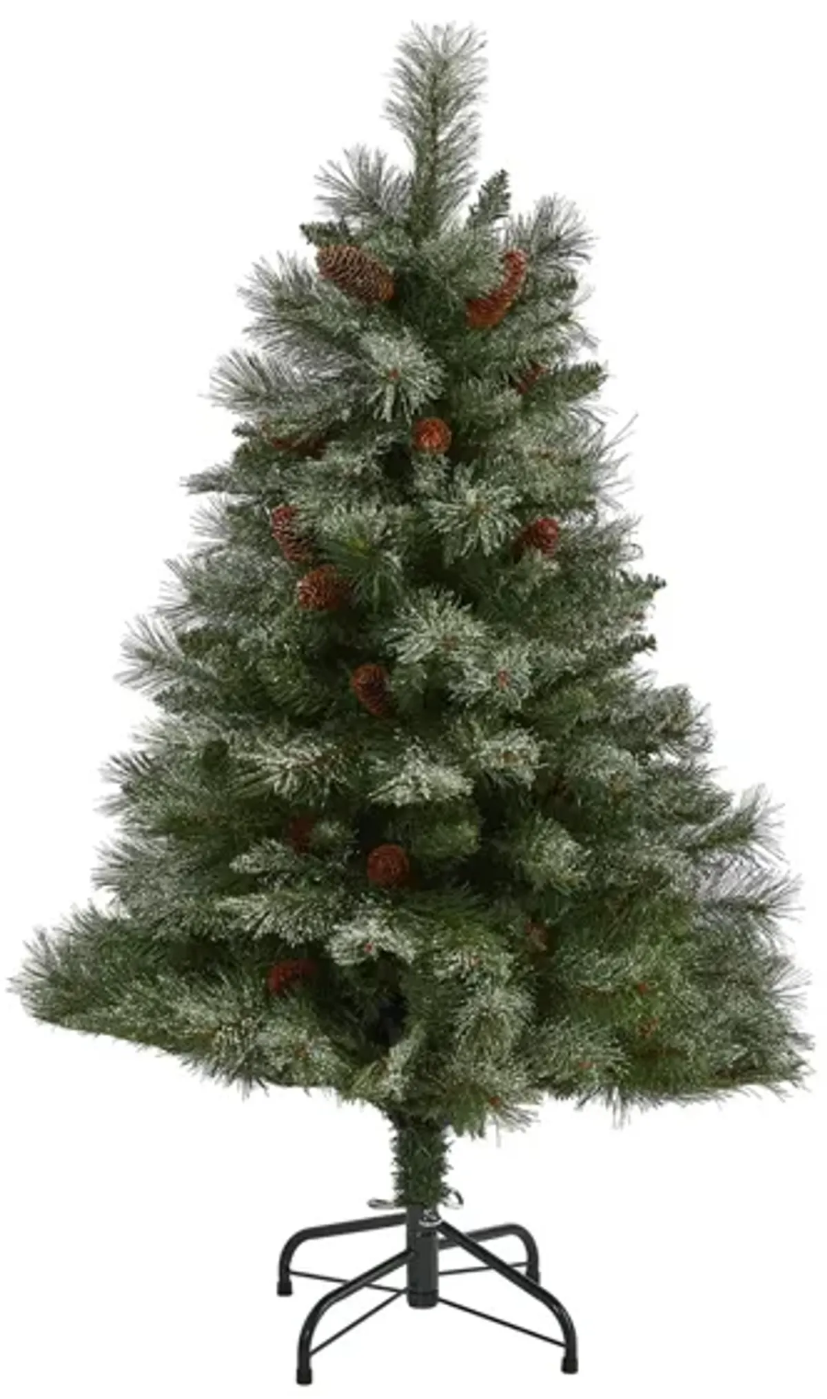 4ft. Snowed French Alps Mountain Pine Artificial Christmas Tree in Green by Bellanest