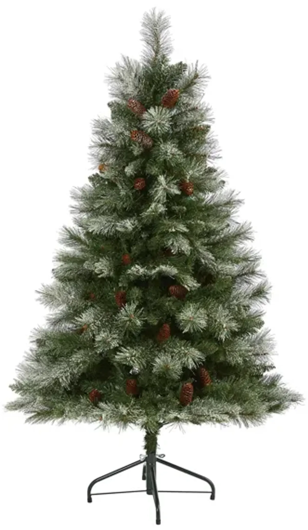 5ft. Snowed French Alps Mountain Pine Artificial Christmas Tree in Green by Bellanest