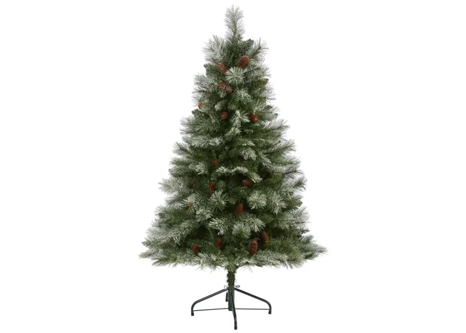 5ft. Snowed French Alps Mountain Pine Artificial Christmas Tree in Green by Bellanest