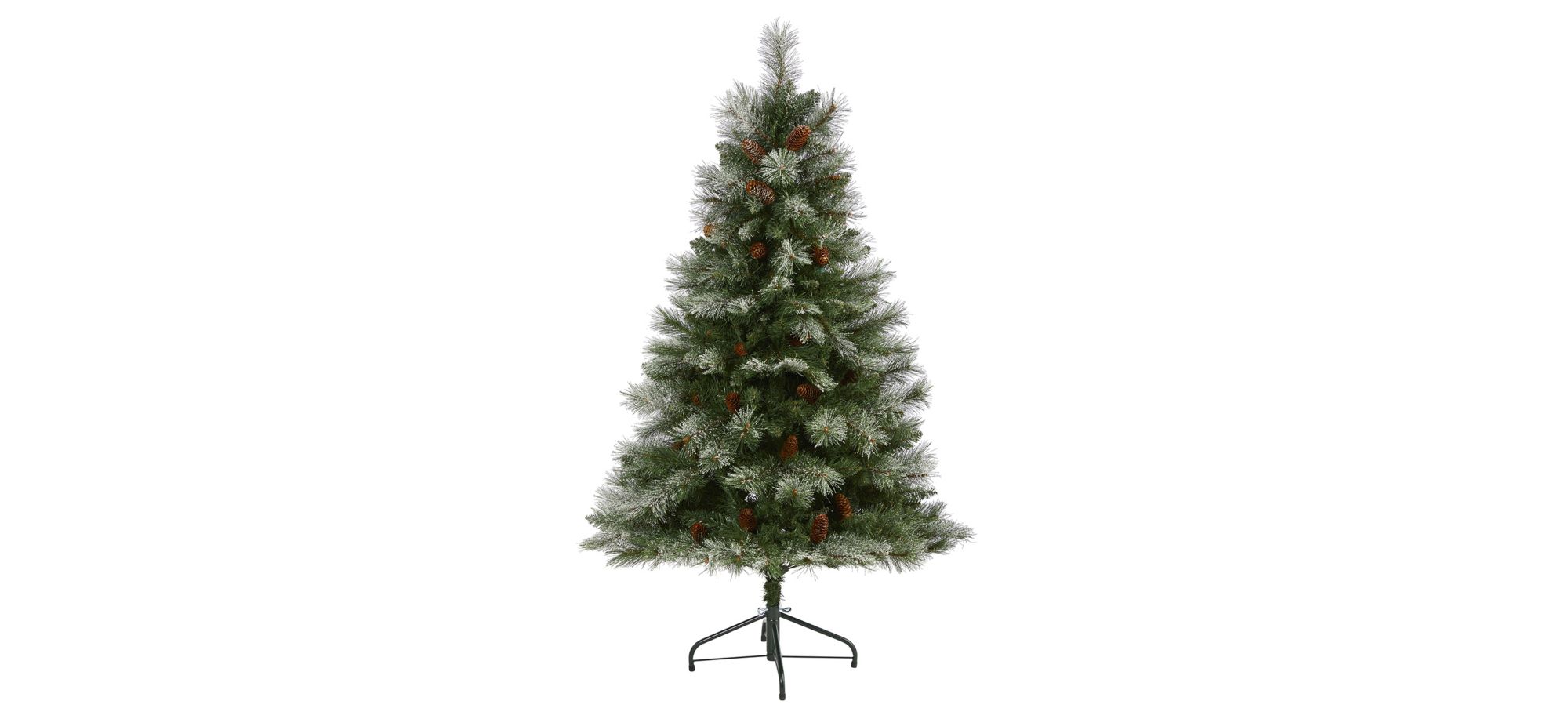 5ft. Snowed French Alps Mountain Pine Artificial Christmas Tree in Green by Bellanest