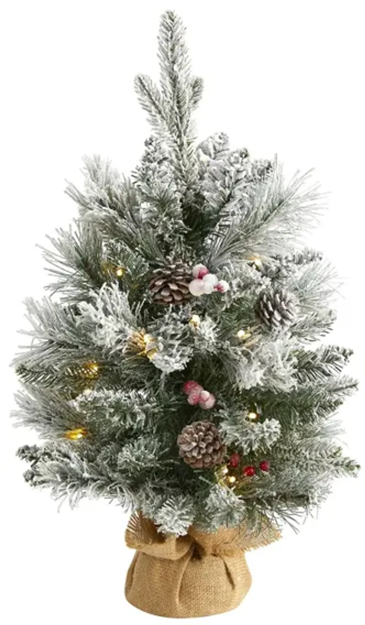 2ft. Pre-Lit Flocked Artificial Christmas Tree