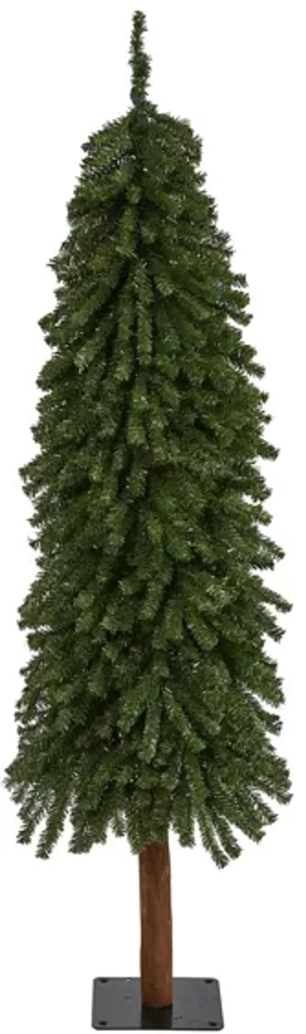 5ft. Grand Alpine Artificial Christmas Tree on Natural Trunk in Green by Bellanest