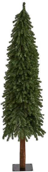 6ft. Grand Alpine Artificial Christmas Tree on Natural Trunk in Green by Bellanest