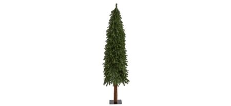 6ft. Grand Alpine Artificial Christmas Tree on Natural Trunk in Green by Bellanest
