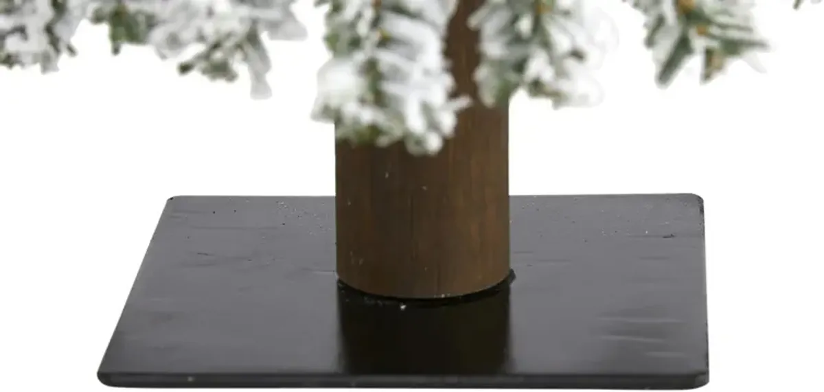 2ft. Pre-Lit Flocked Grand Alpine Artificial Christmas Tree on Natural Trunk