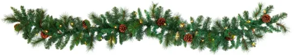 6ft. Pre-Lit Mixed Pine and Pinecone Artificial Garland