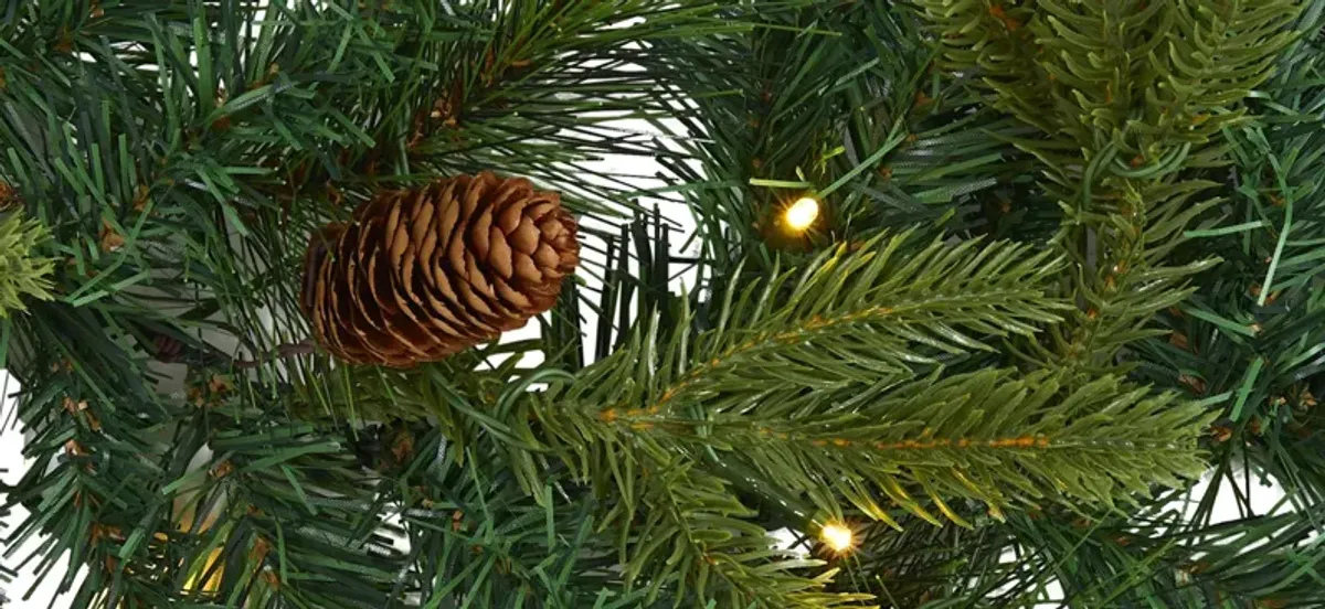 6ft. Pre-Lit Mixed Pine and Pinecone Artificial Garland