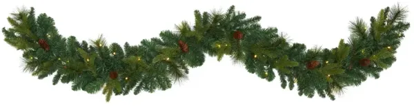6ft. Pre-Lit Mixed Pine and Pinecone Artificial Garland