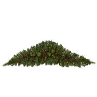 6ft. Pre-Lit Artificial Christmas Swag in Green by Bellanest