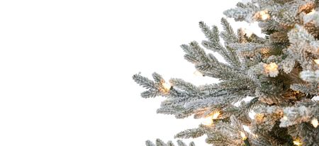 7ft. Pre-Lit Flocked Fraser Fir Artificial Christmas Tree in White by Bellanest