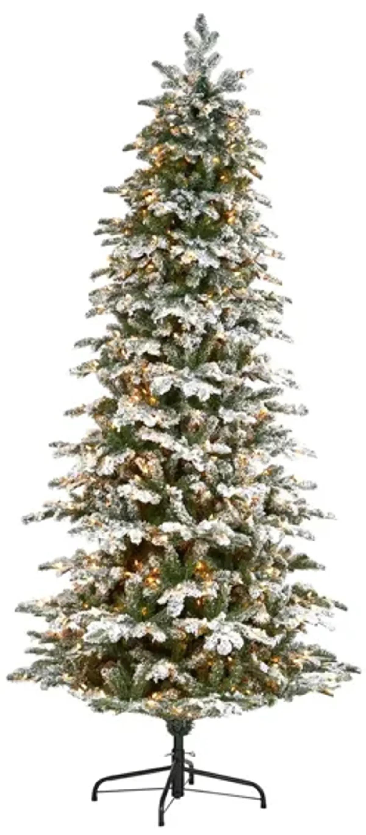 8ft. Pre-Lit Flocked North Carolina Fir Artificial Christmas Tree