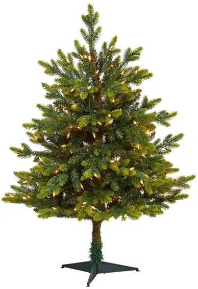 3ft. Pre-Lit North Carolina Fir Artificial Christmas Tree in Green by Bellanest