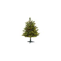 3ft. Pre-Lit North Carolina Fir Artificial Christmas Tree in Green by Bellanest