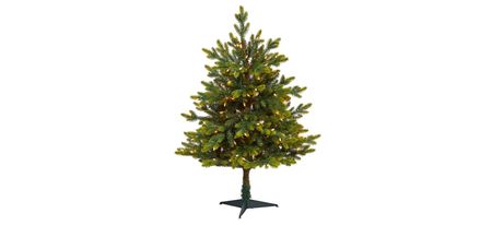 3ft. Pre-Lit North Carolina Fir Artificial Christmas Tree in Green by Bellanest