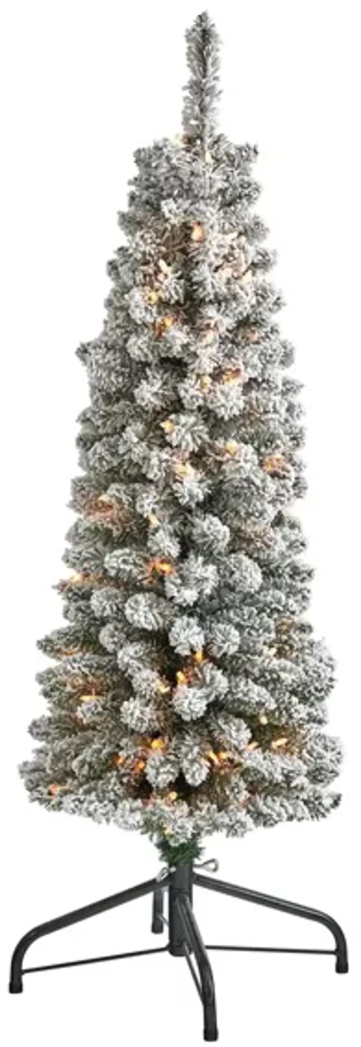 4ft. Pre-Lit Flocked Pencil Artificial Christmas Tree