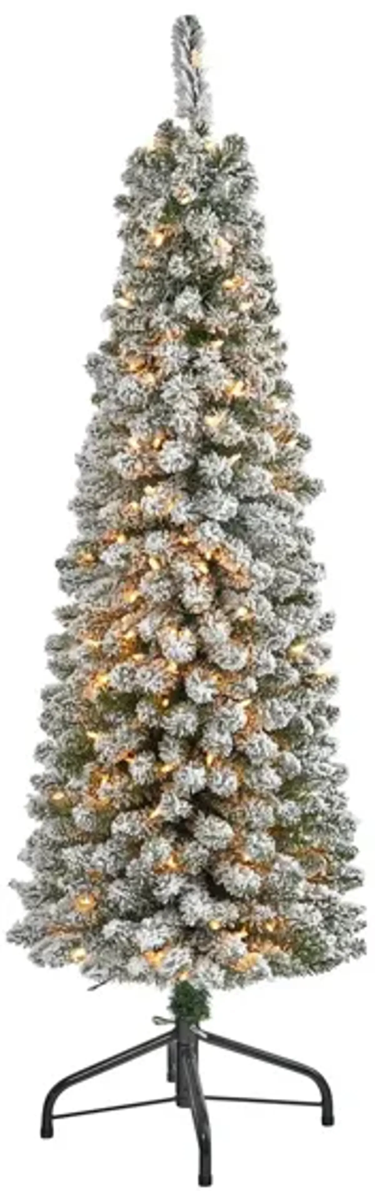 5ft. Pre-Lit Flocked Pencil Artificial Christmas Tree